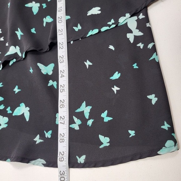 Torrid Butterfly Georgette Double Layer Cami Womens Plus 5 Black Blue Top Blouse - Picture 7 of 10